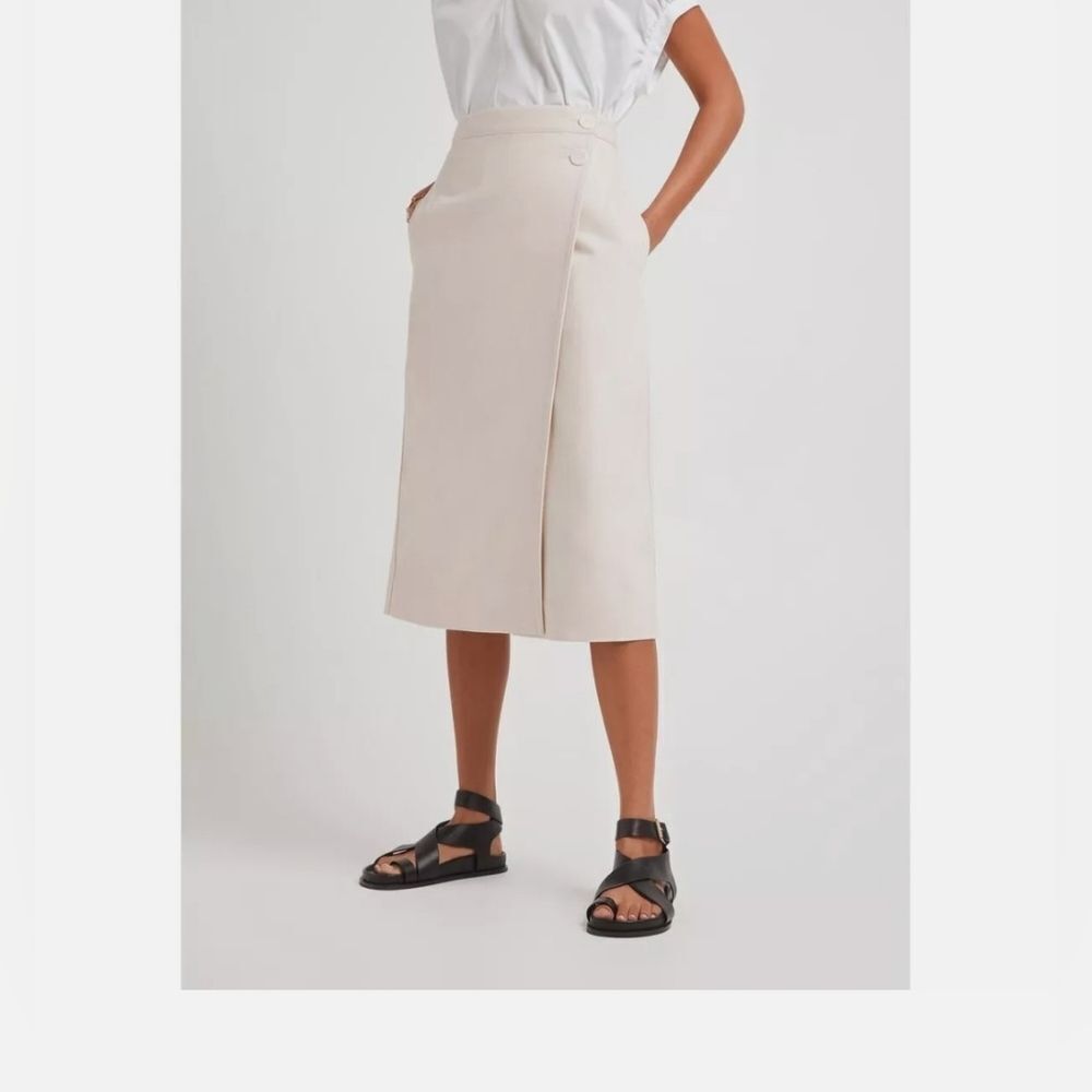 Maria McManus‎ A-Line Wrap Skirt Cream/Beige Women’s Size 0